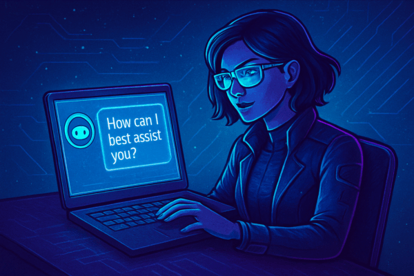 Futuristische Interaktion mit dem Chatbot